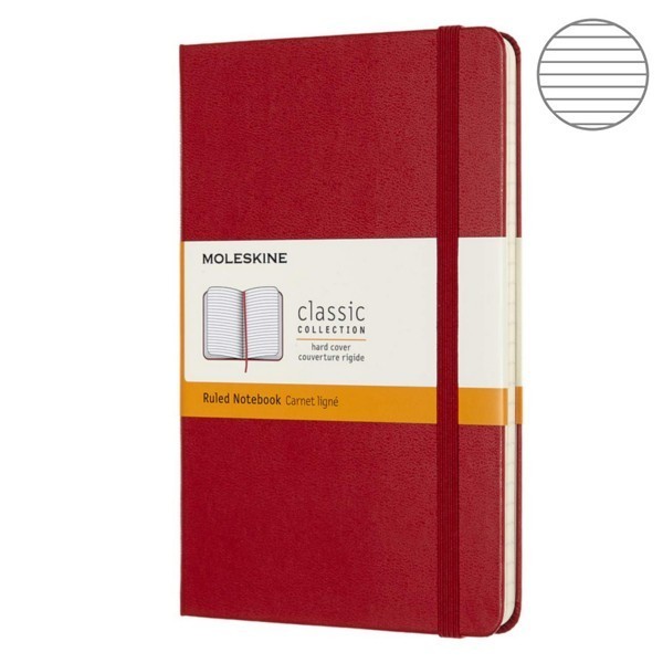 Записник Червоний медіум лінійка, Moleskine Classic, QP050F2