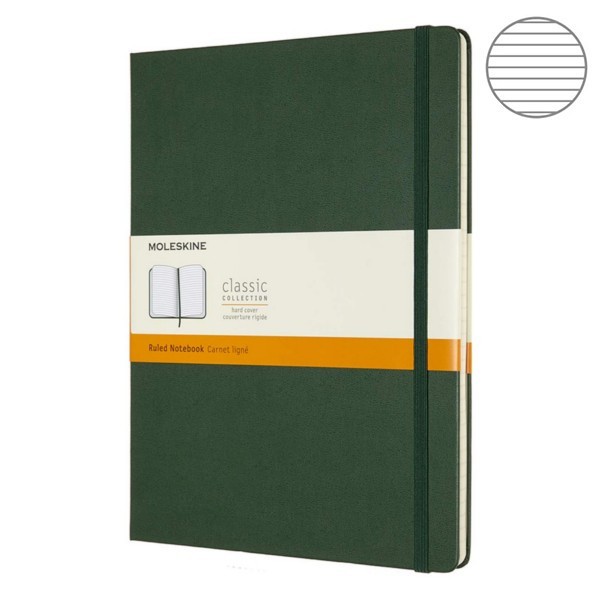 Записник Миртовий Зелений великий лінійка, Moleskine Classic, QP090K15