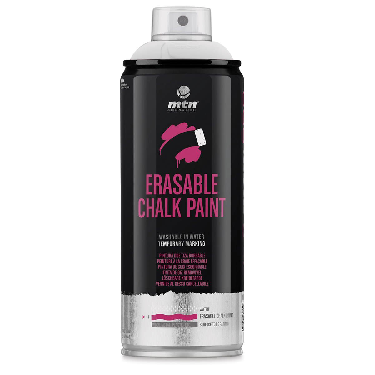 Аерозольна фарба на крейдяній основі MTN PRO Erasable Chalk Paint WB 400 мл, білий, EX014PC9010W