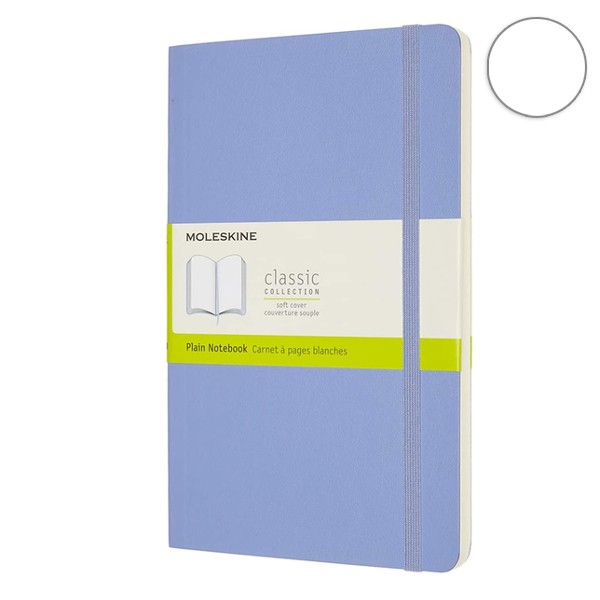 Записник Блакитна Гортензія м`який середній нелінов, Moleskine Classic, QP618B42