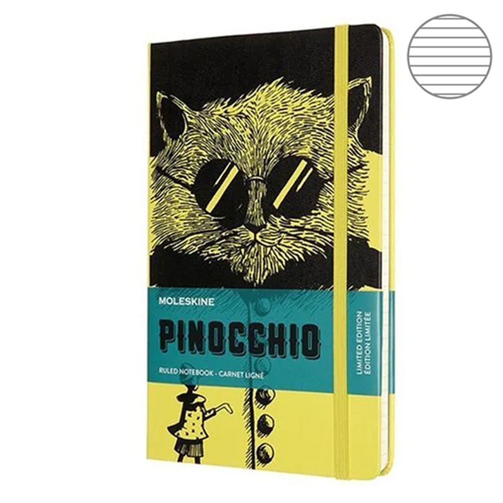 Записник Жовтий середній лінійка, Moleskine Pinocchio, LEPIQP060A