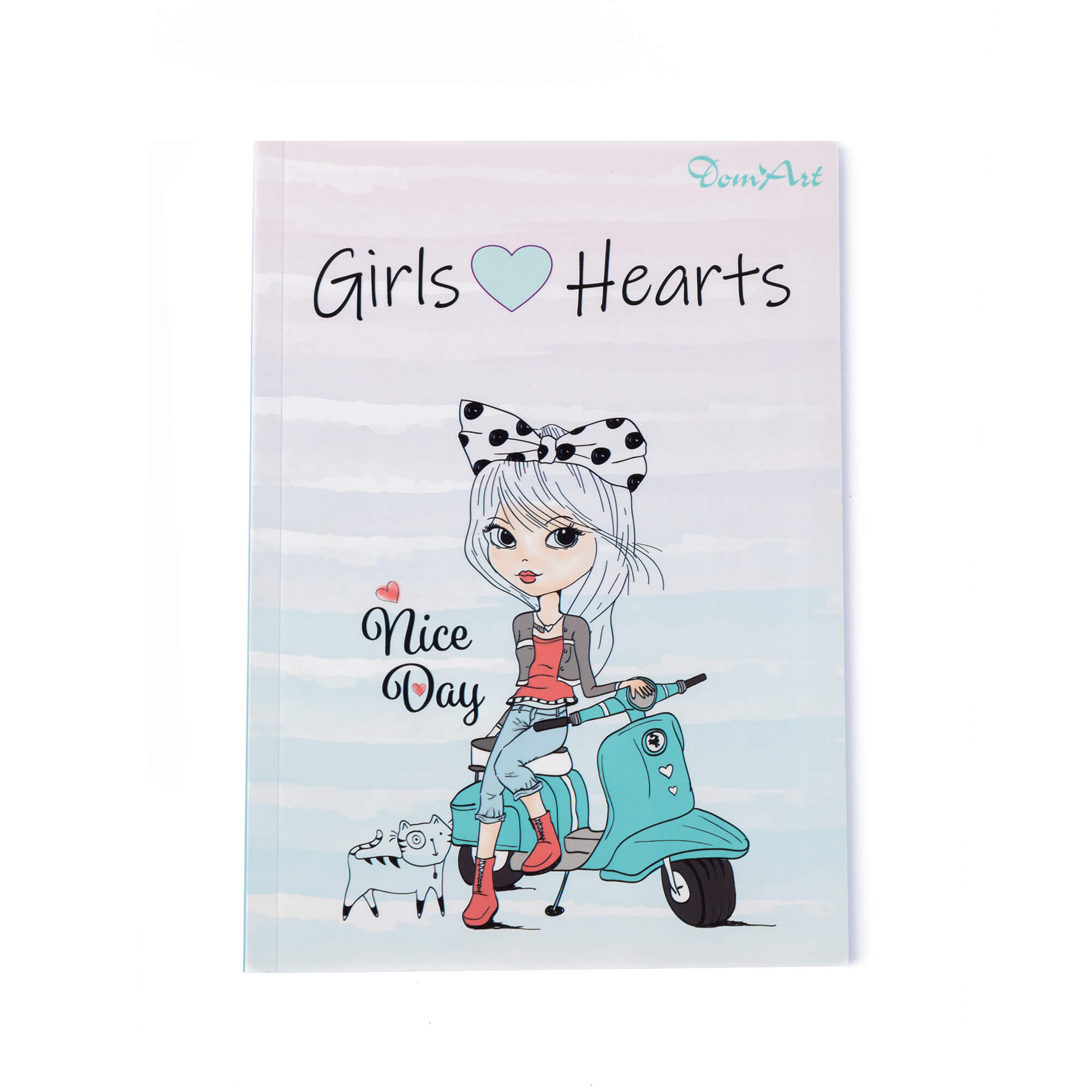 Блокнот A5 80 арк "Girls&Hearts", кольорова клітинка, DomArt