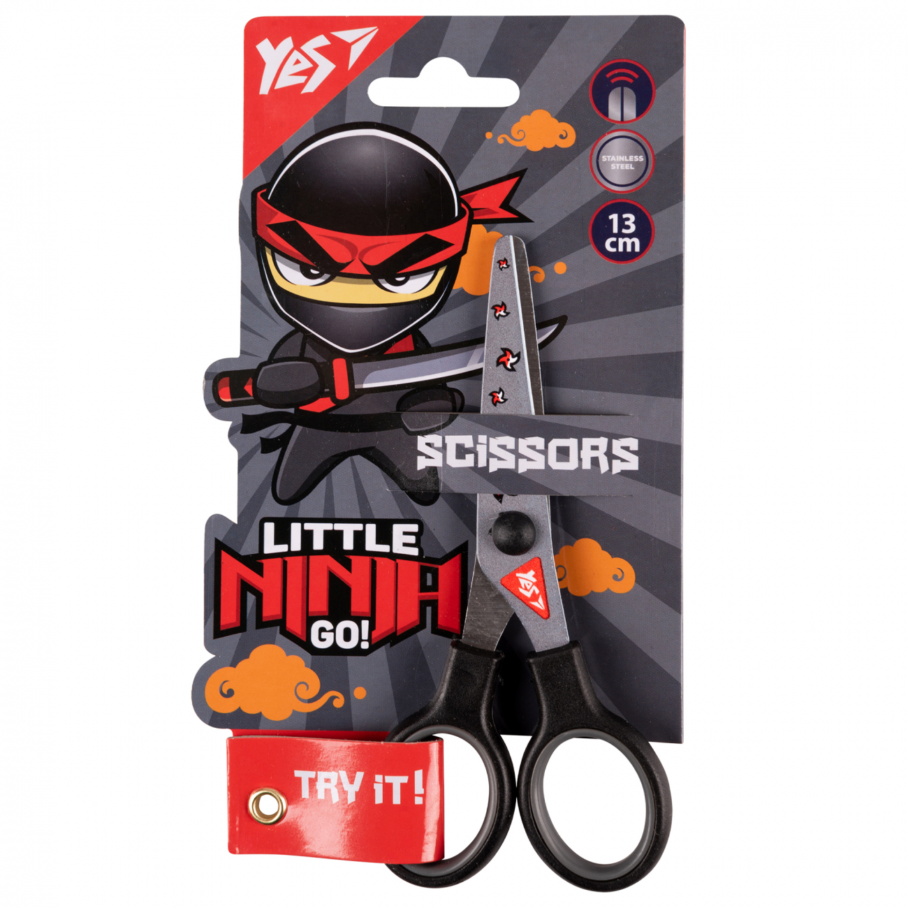 Ножницы "Ninja" 13 см, с принтом на лезвии, 480442 Yes