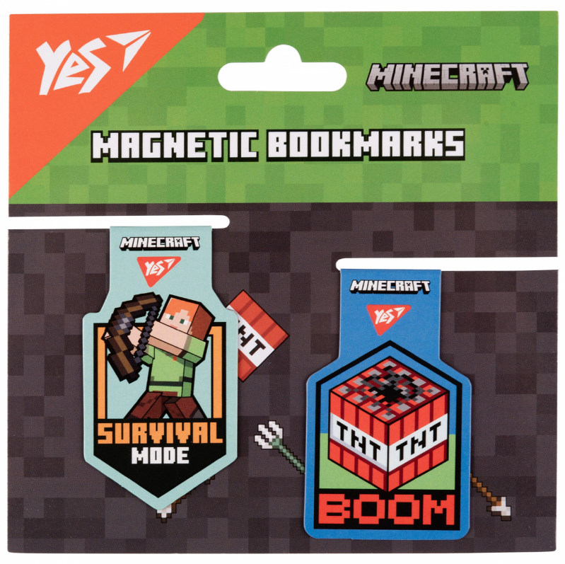 Закладки магнітні "Minecraft Steve", 2шт, 708103 Yes