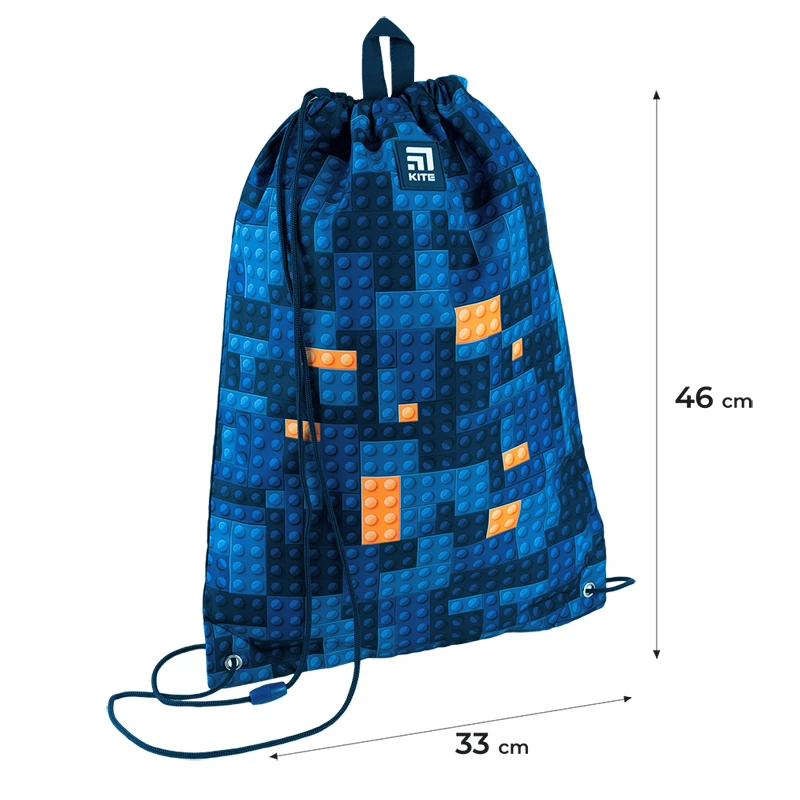 Набір рюкзак + пенал + сумка для взуття Kite 555S Blocks, SET_K24-555S-6 15