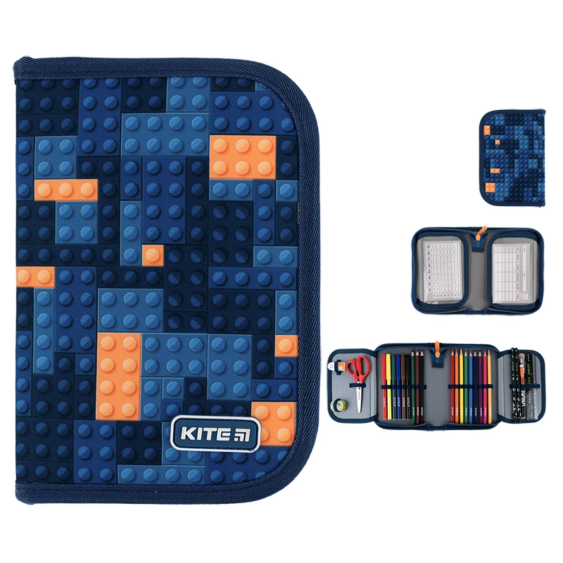 Пенал Kite 1 від., 2 відв., з наповненням 622H Blocks, K24-622H-8