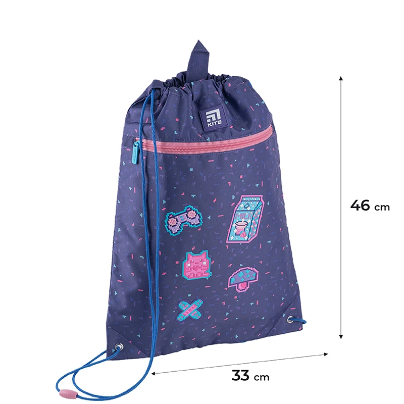 Набір рюкзак + пенал + сумка для взуття Kite 770M Pixel Love, SET_K24-770M-1 16