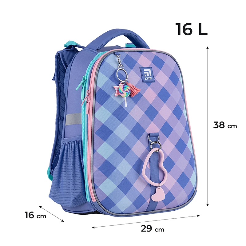 Набір рюкзак + пенал +сумка для вз. Kite 531M Purple Chequer, SET_K24-531M-2 2