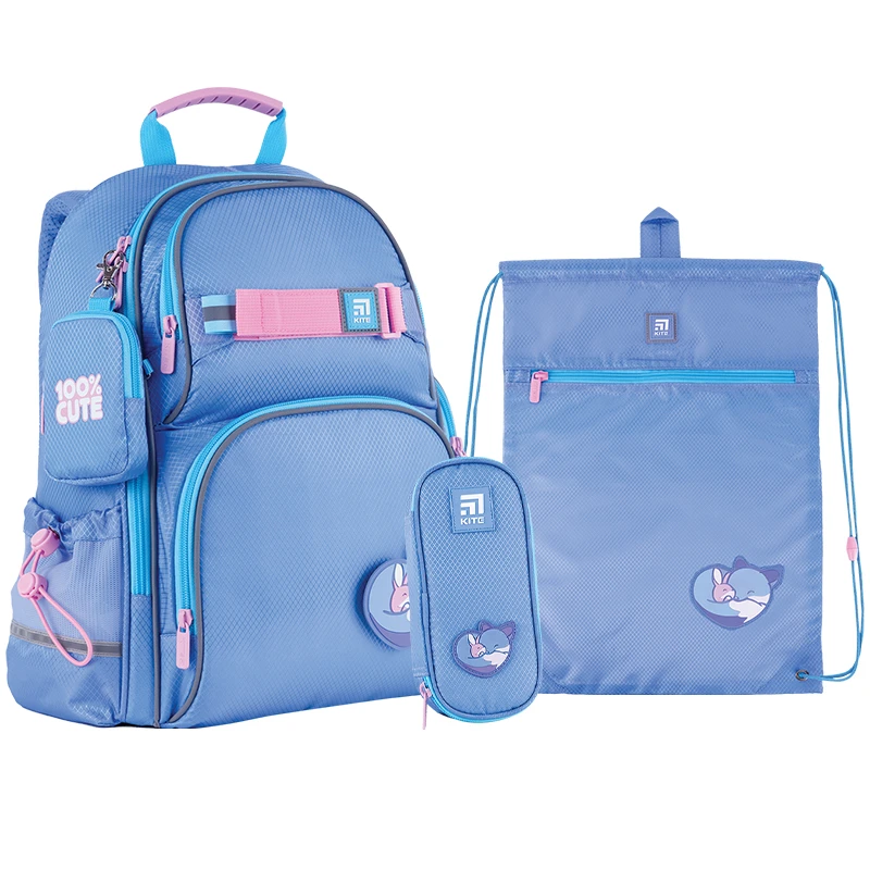 Набор рюкзак + пенал + сумка для обуви Kite 702M 100% Cute, SET_K24-702M-2