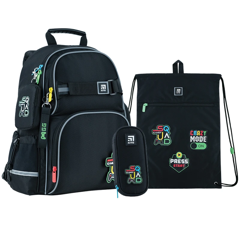 Набор рюкзак + пенал + сумка для обуви Kite 702M SQUAD, SET_K24-702M-3