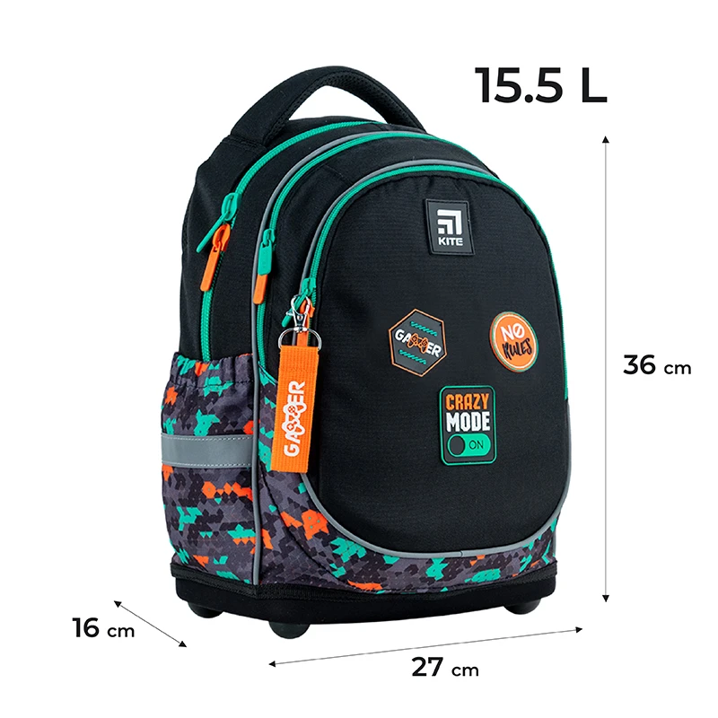 Набор рюкзак + пенал + сумка для обуви Kite 724S Crazy Mode, SET_K24-724S-4 2