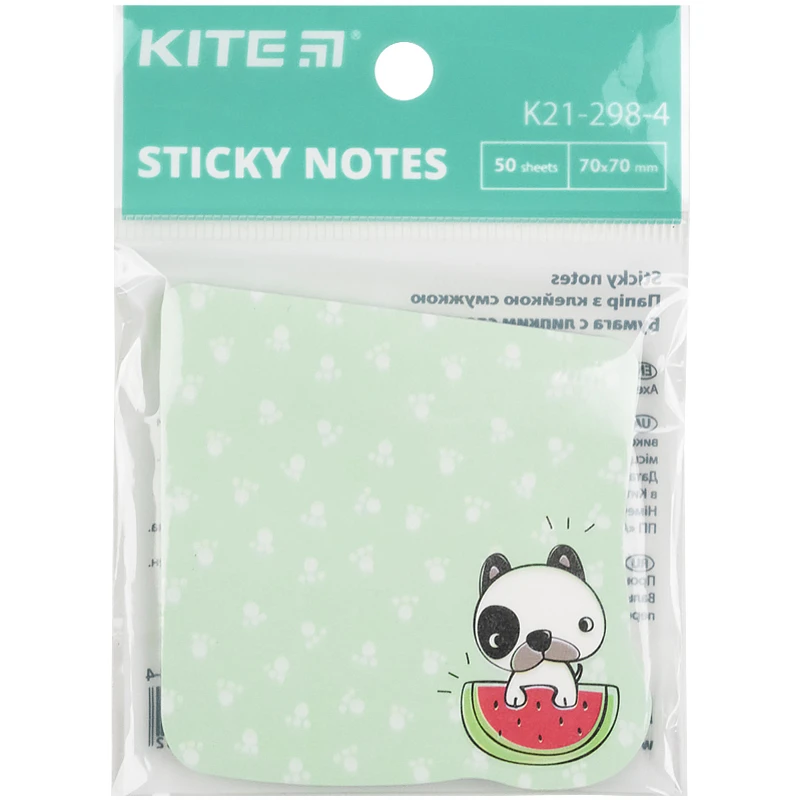 Блок бумаги 70*70 мм, 50 л, клеевой шар, Dog Watermelon, K21-298-4 1