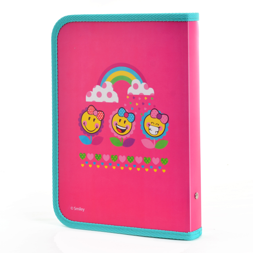 Папка для зошитів пласт. на блискавці B5 "Smiley World"(pink), Yes, 491363 1