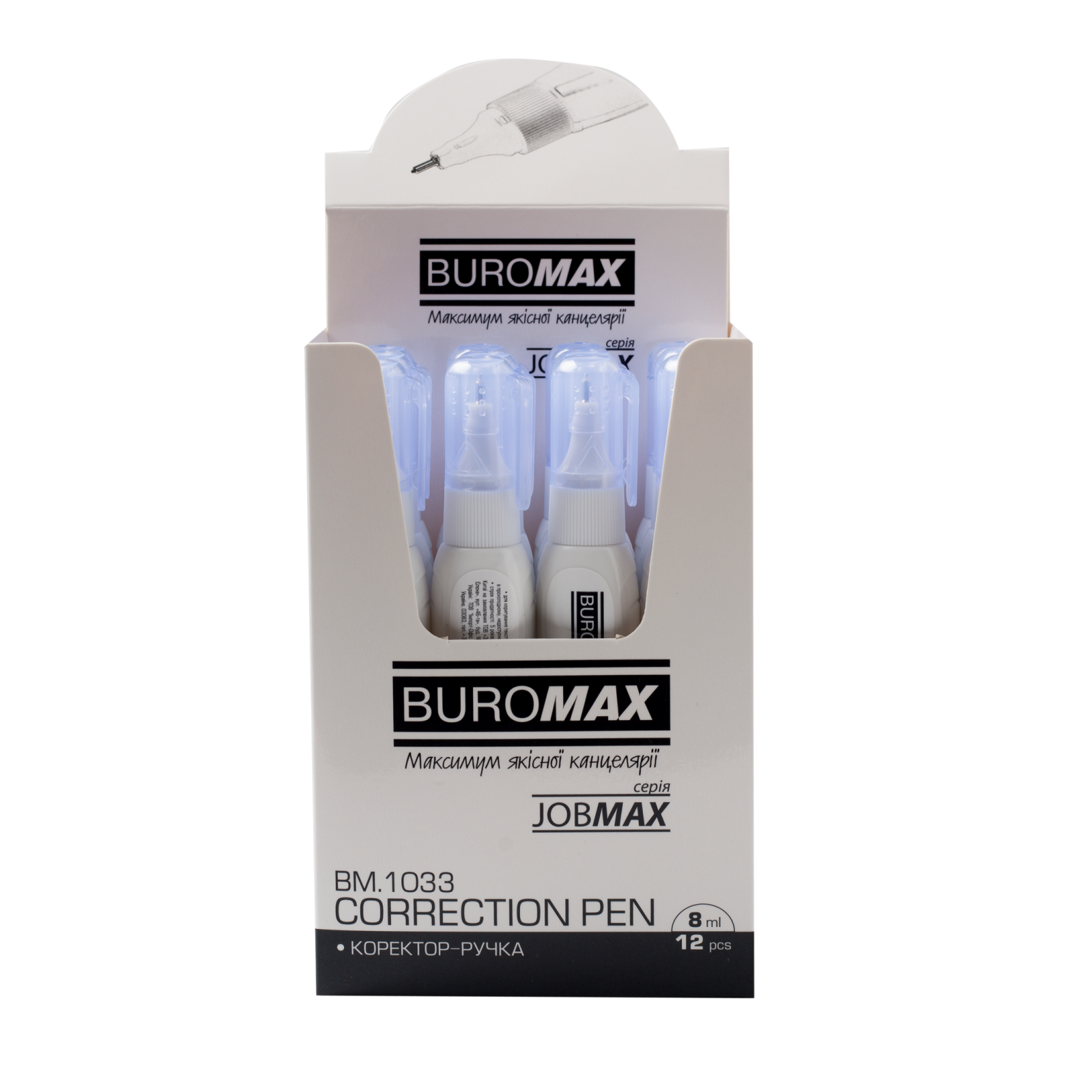 Коректор-ручка 8 мл, металевий накінечник Buromax BM.1033 1