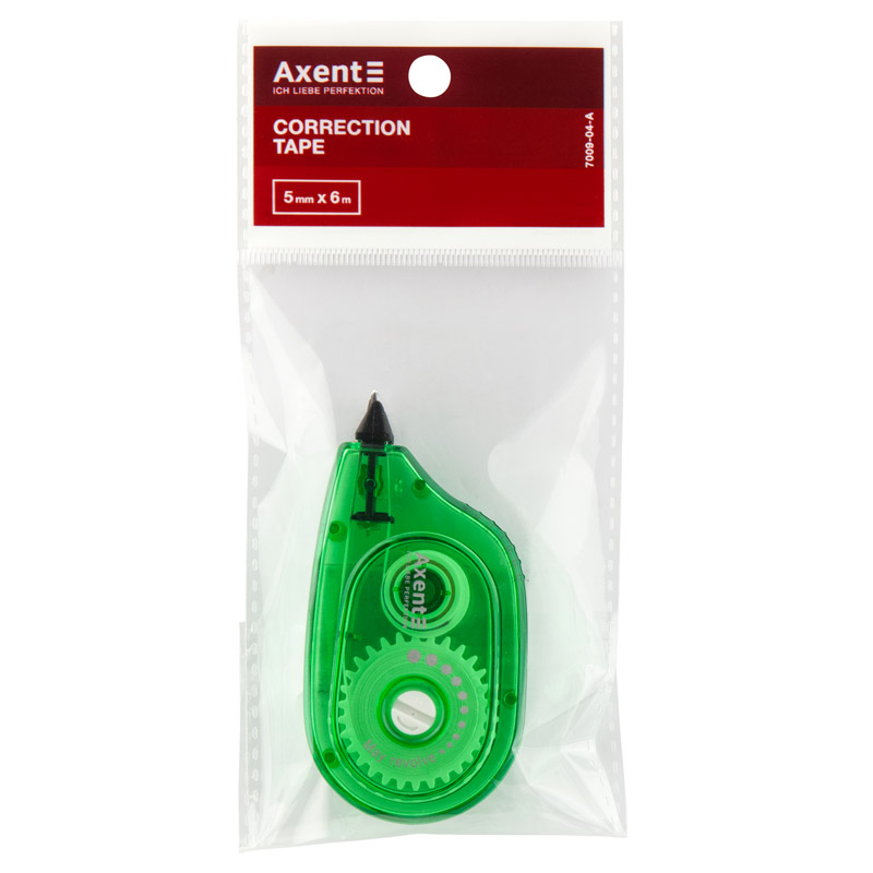 Коректор-стрічка 5 мм * 6 м, зелена, 7009-04-A Axent 1