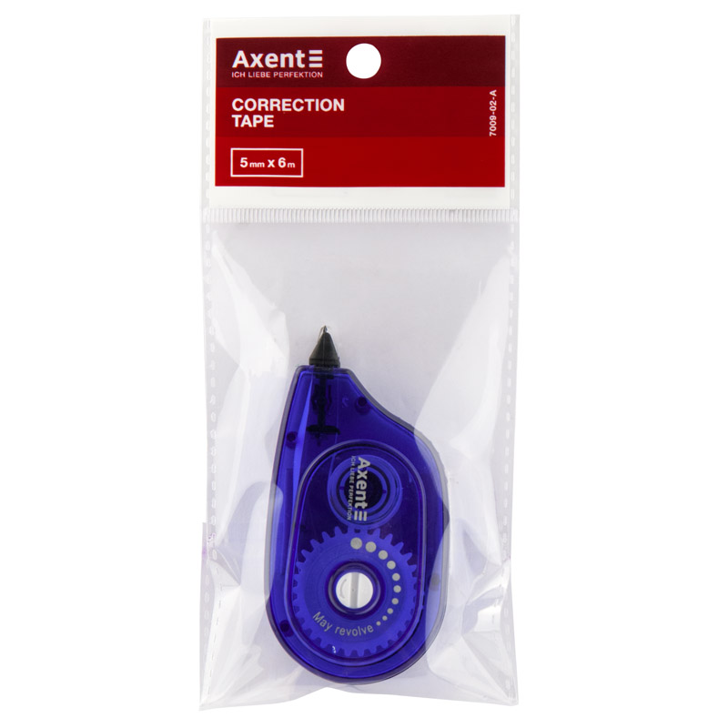 Коректор-стрічка 5 мм * 6 м, синя, 7009-02-A Axent 1