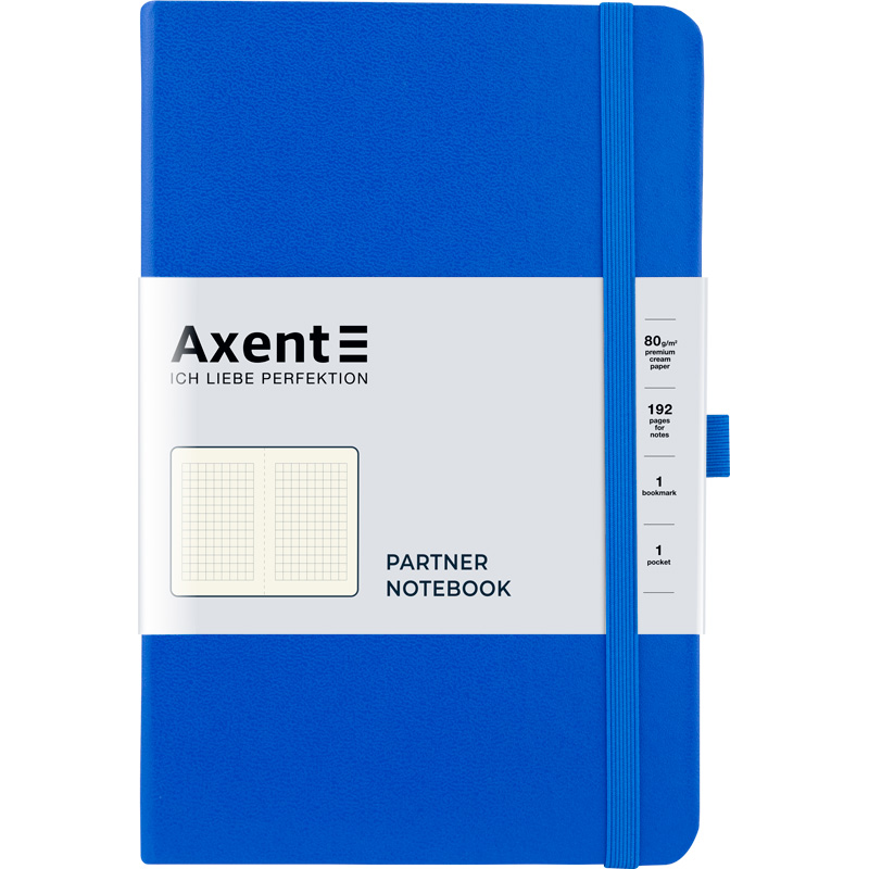 Книга записна Partner 96 арк. 125*195, кліт., блакитна, 8201-07-A