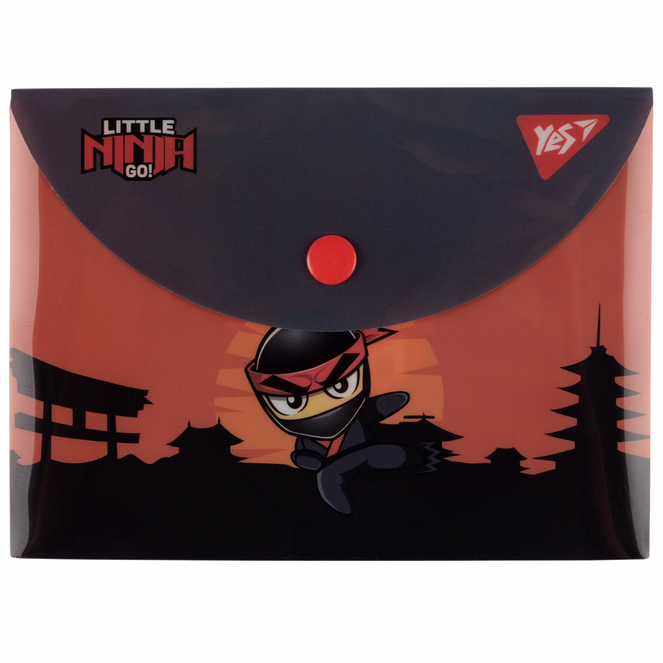 Папка-конверт на кнопке B7 "Ninja", оранжево-серый, 492265 Yes