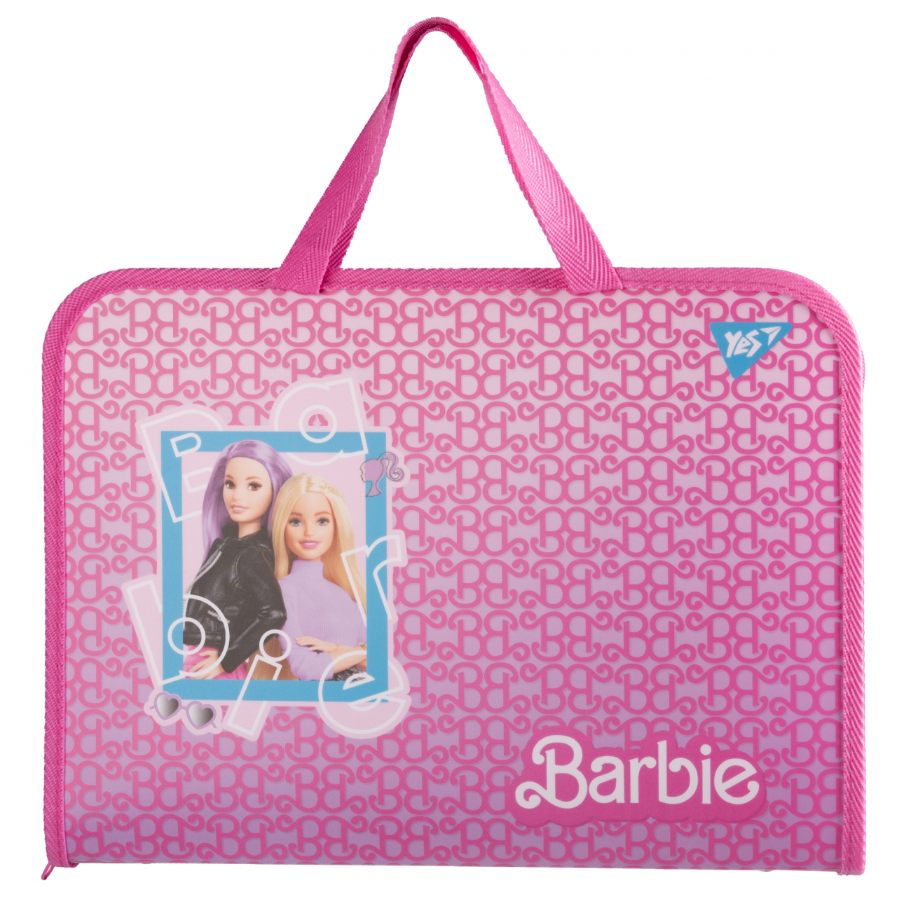 Папка-портфель FC на молнии с тканевыми ручками "Barbie" розовый, 492240 Yes