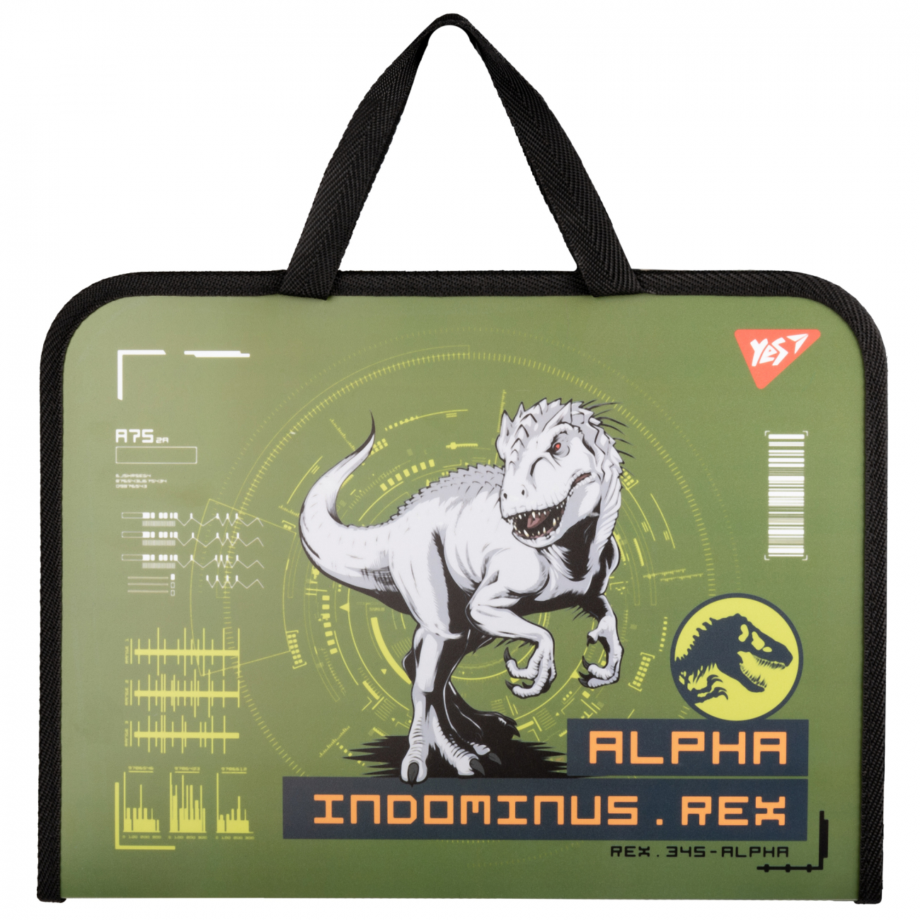 Папка-портфель FC на молнии с тканевыми ручками "Jurassic World" хаки, 492242 Yes
