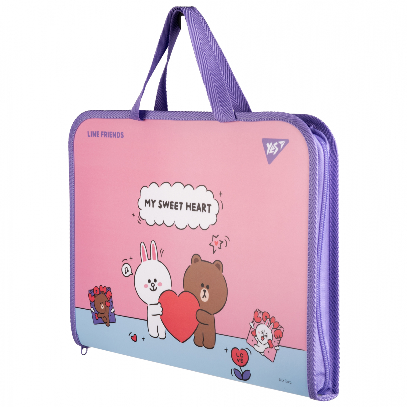 Папка-портфель FC на молнии с тканевыми ручками "Line Friends. Choco and Cony", 492239 Yes 1