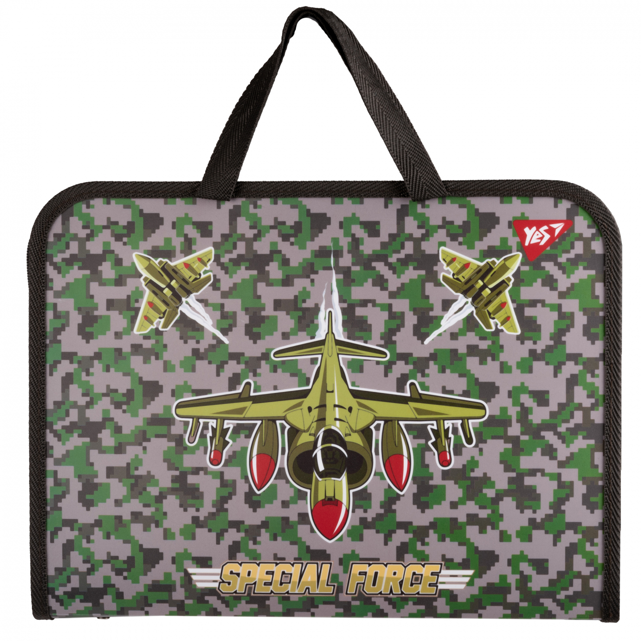 Папка-портфель FC на молнии с тканевыми ручками "Military", 492243 Yes