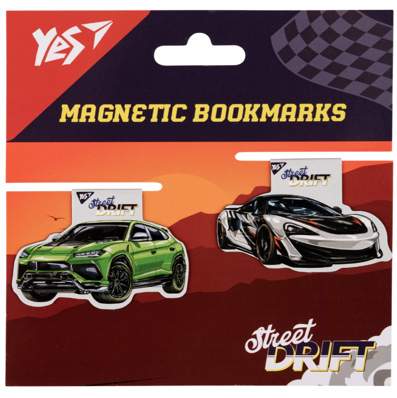 Закладки магнітні "Super Street drift", 2шт, 708118 Yes