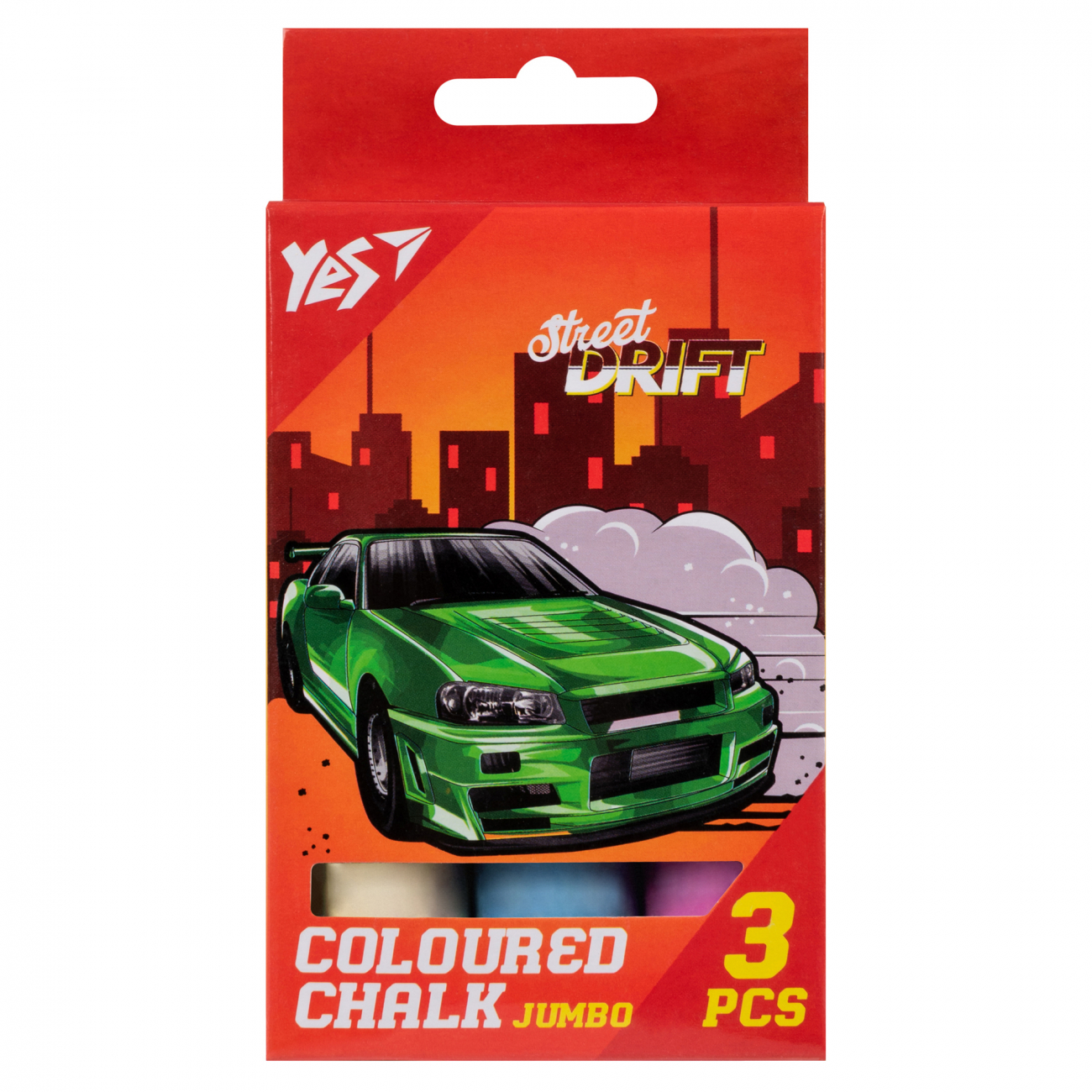 Мел "Street Drift" 3 шт., цветной, Jumbo, 400494 Yes