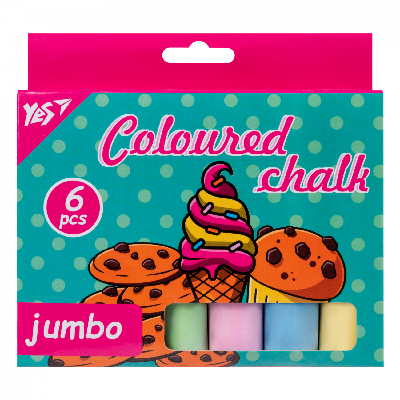 Крейда "Sweet Cream" 6 шт., кольорова, Jumbo, 400498 Yes