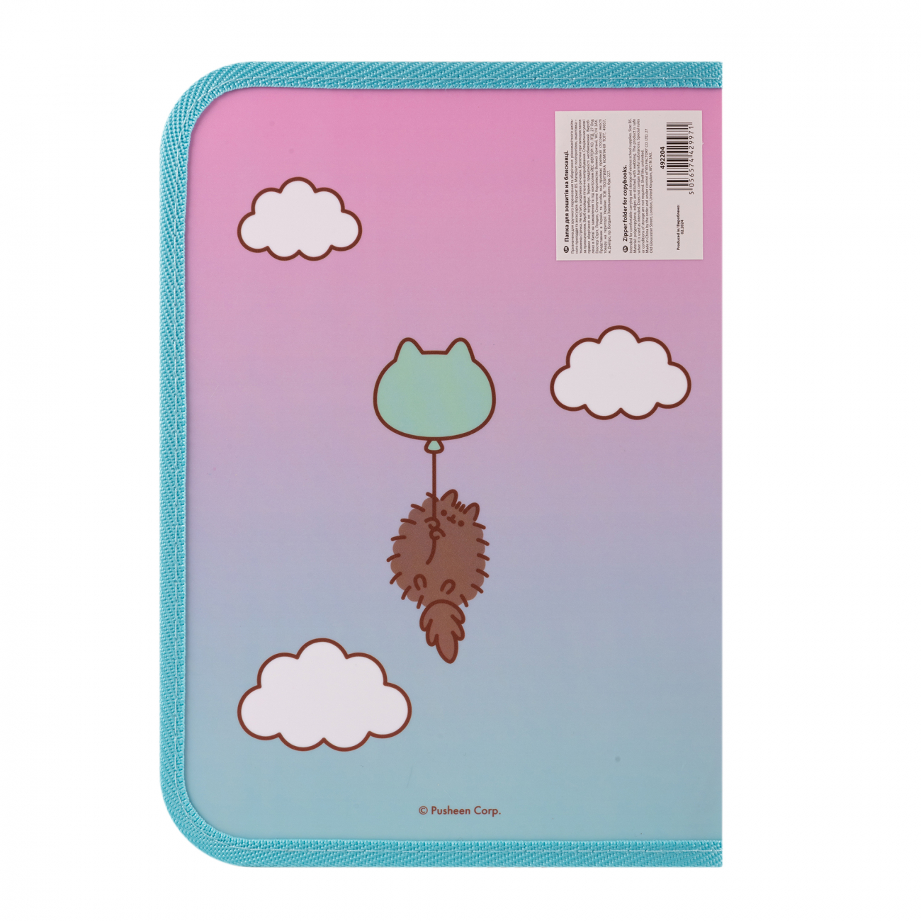 Папка для тетрадей пласт. на молнии В5 "Pusheen. Stormy", 492204 Yes 3