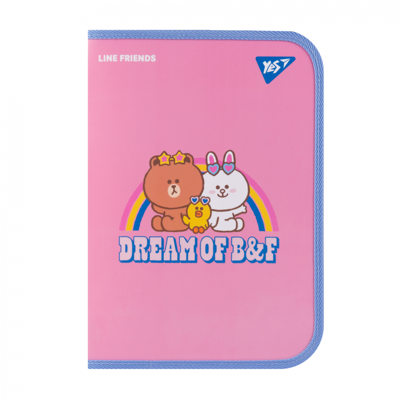 Папка факультативная А4 пласт. на молнии "Line Friends. Dream" с внутр. карманом, 492223 Yes
