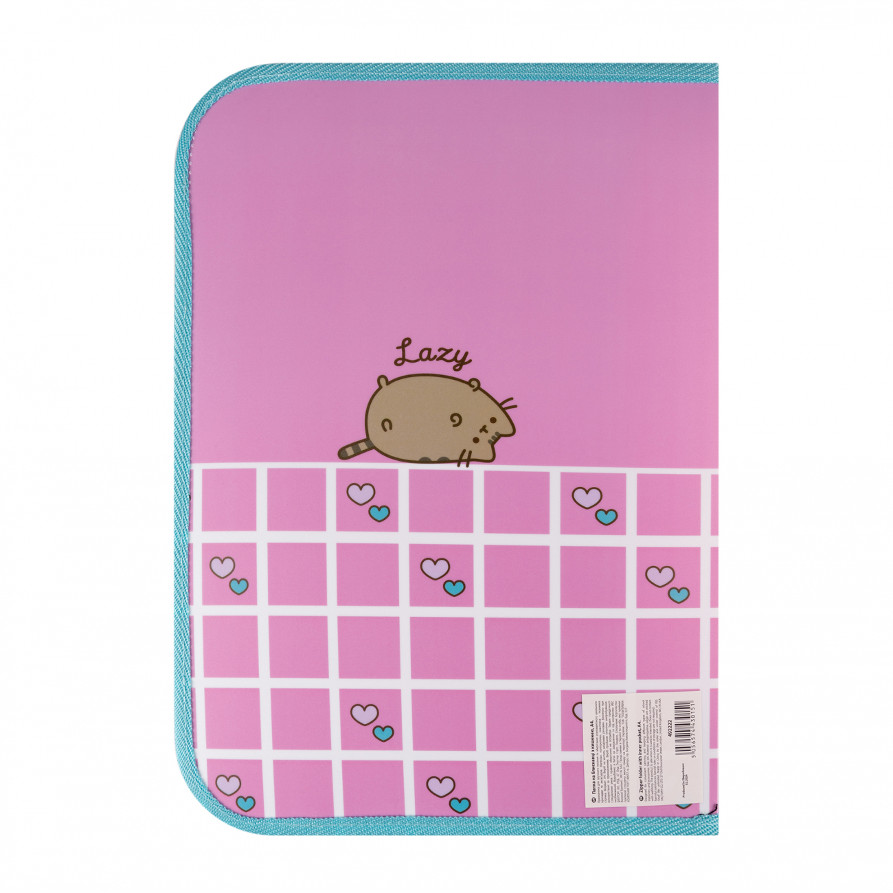 Папка факультативная А4 пласт. на молнии "Pusheen. Hearts" с внутр. карманом, 492222 Yes 4
