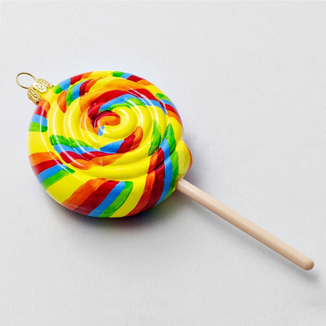 Елочное украшение ручной росписью стеклянное Конфетка Lollipop 14 см (подар.уп.), A0982.19 1
