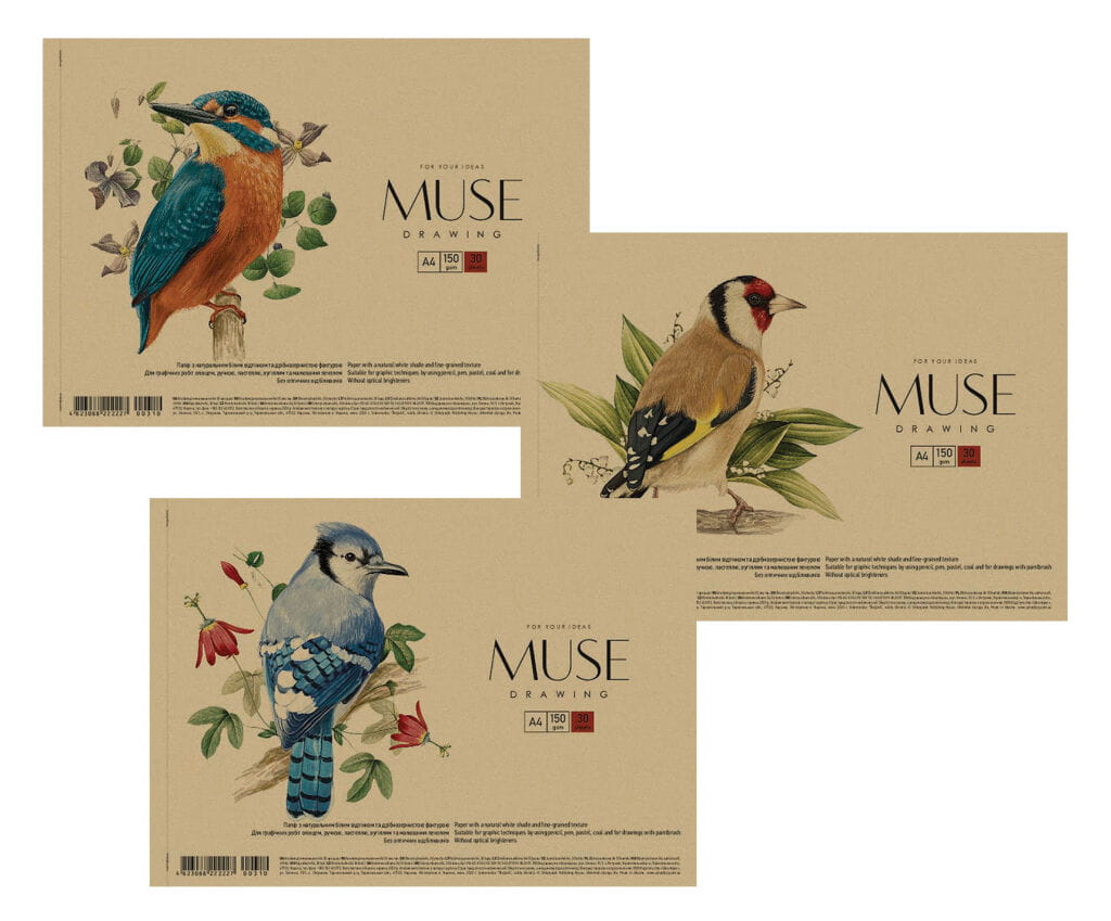 Альбом для рисования А4 30 л. "Muse" крафт картон на спирали (2227)