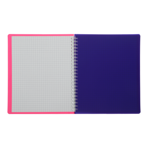 Тетрадь на пружине В5 96 л "FUCHSIA", кл., с раздел., пласт. обкл., BM.2464-84 2