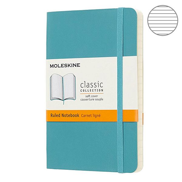 Записник Океанський Синій кишеньковий лінійка, Moleskine Classic, QP611B35