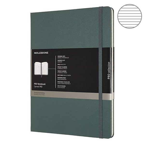 Записник Лісовий зелений недатований великий, Moleskine PRO, PROPFNTB4HK19