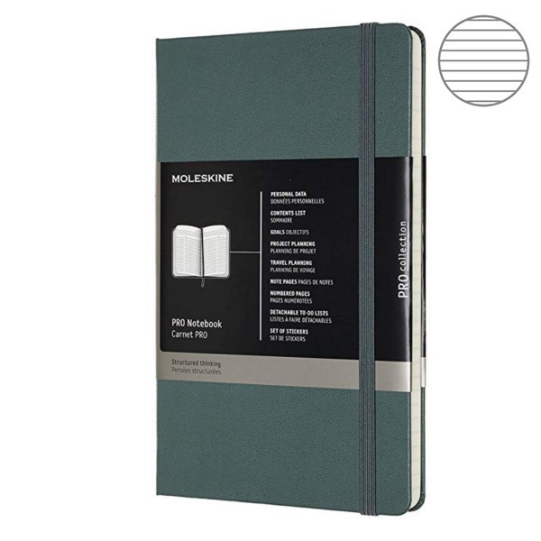 Записник недатований Лісовий зелений середній, Moleskine PRO, PROPFNTB3HK19