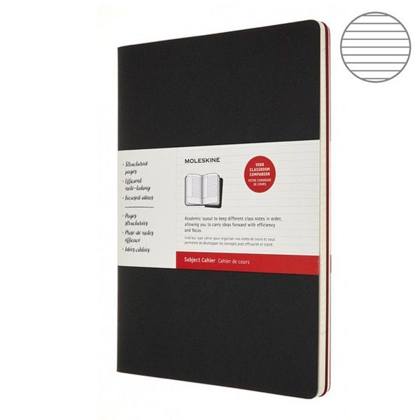 Записник Чорний, бордо А4 Subject, Moleskine Cahier, CH5STNB02