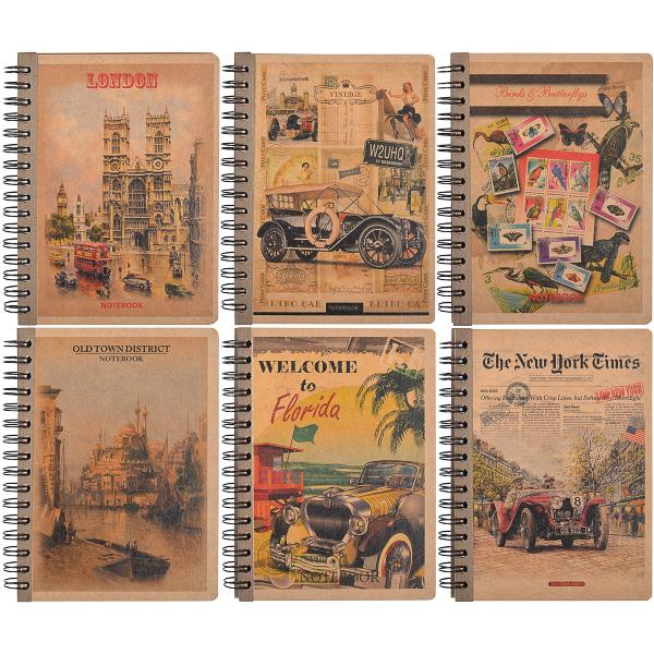 Книжка записна А6 80 арк KRAFT, клітинка, бічна пружина, з перфорац. KR6180K