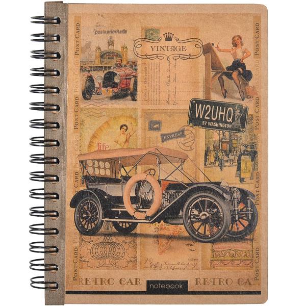 Книжка записна А6 80 арк KRAFT, клітинка, бічна пружина, з перфорац. KR6180K 1