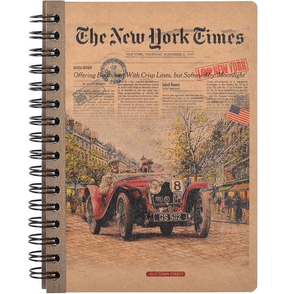 Книжка записна А6 80 арк KRAFT, клітинка, бічна пружина, з перфорац. KR6180K 5