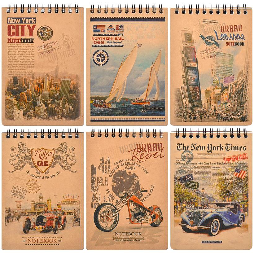 Книжка записна А6 80 арк KRAFT, клітинка, верх. пружина, з перфорац. KF6180K
