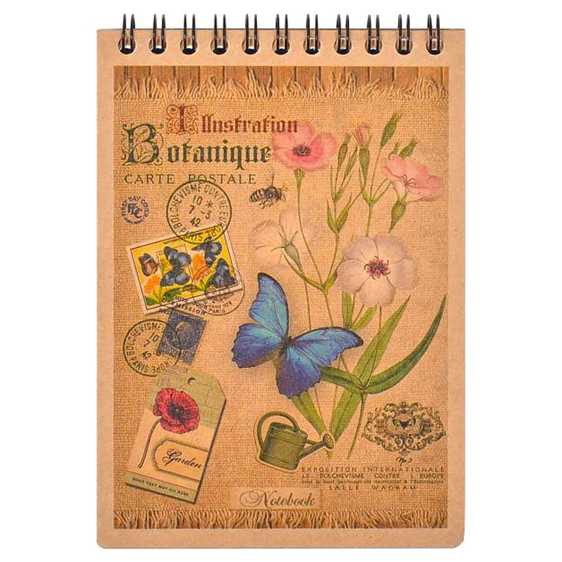 Книжка записна А6 80 арк KRAFT, клітинка, верх. пружина, з перфорац. KF6180K 3