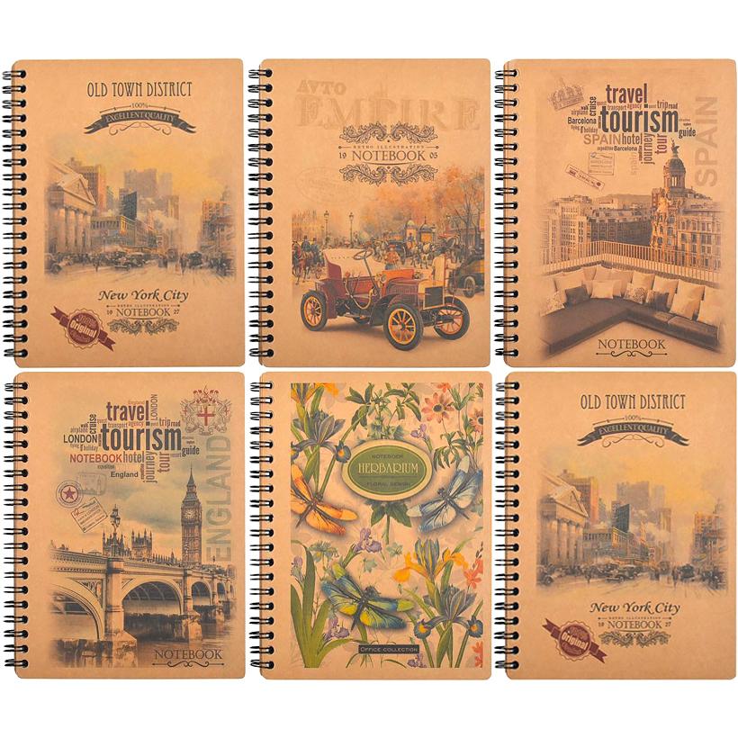 Книжка записна В6 96 арк. KRAFT, нелінована, бічна пружина, з перфорац. KR6196