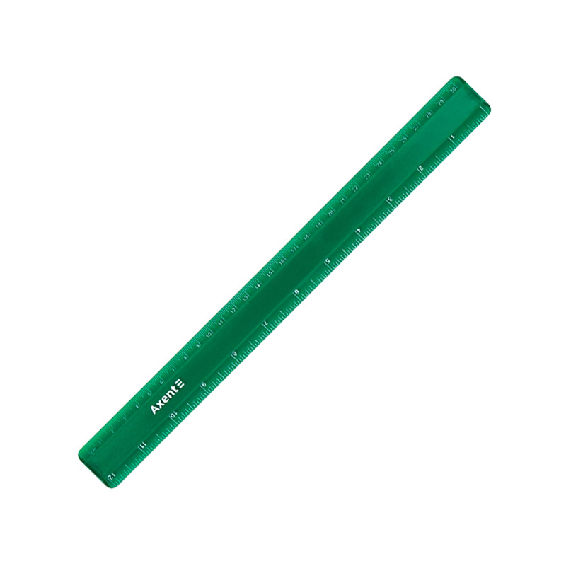 Линейка пластиковая 30 см, матовая, зеленая Axent 7530-05