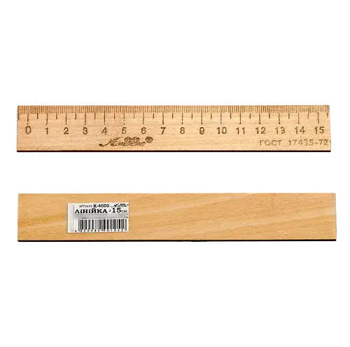 Линейка 15 см деревянная, К-4050, ТМ "Атлас"
