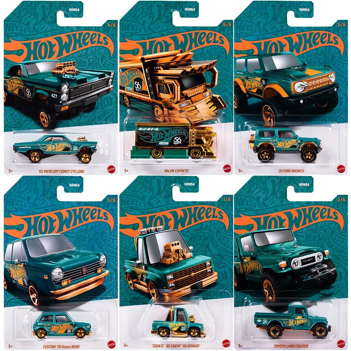 Тематическая машинка "Жемчужные и хромированные" Hot Wheels, в ассортименте, HDH54