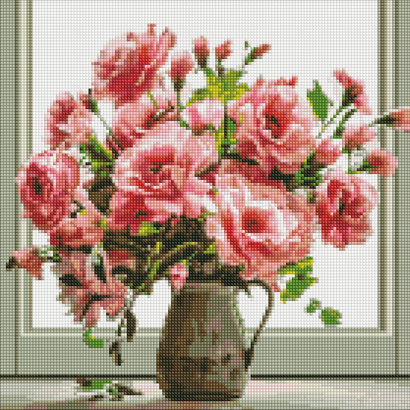 Алмазная мозаика "Аромат букета" 40*40 см, AMO7863, ТМ "Ideyka"