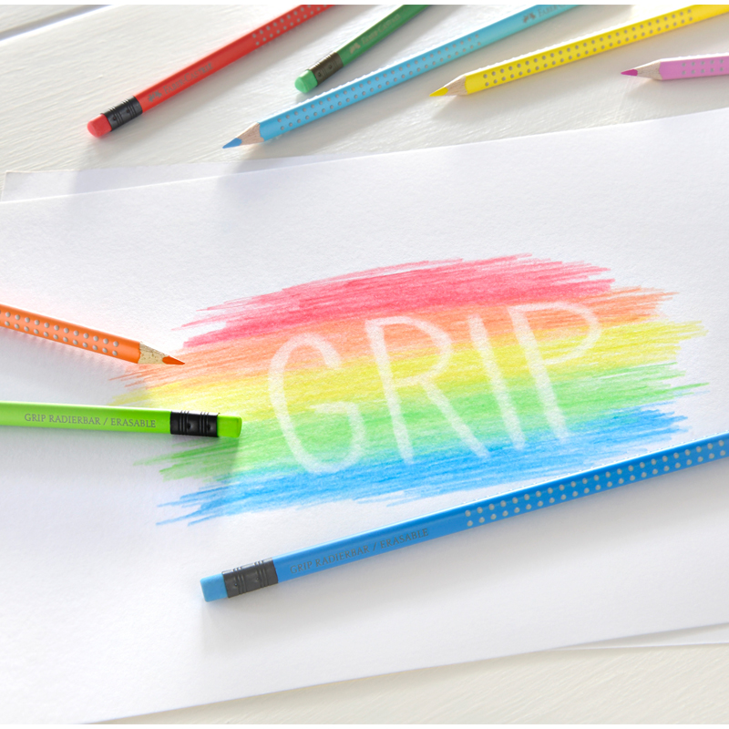Олівці 10 кол. Grip з гумкою, 116613 Faber-Castell 3